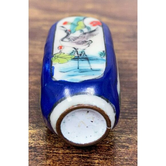 VTG Estate Chinese Hand Painted Bird Crane Porcelain Snuff Bottle! 100 - Picture 6 of 6